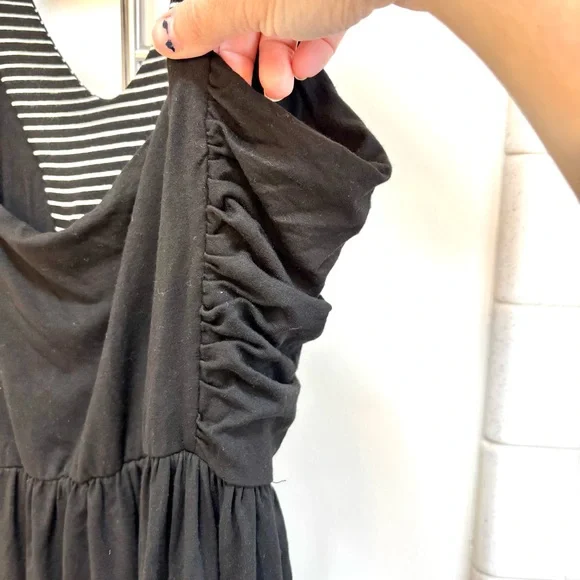 Only Hearts Black Dress Striped Back Made in USA Size Large Summer - Picture 6 of 8
